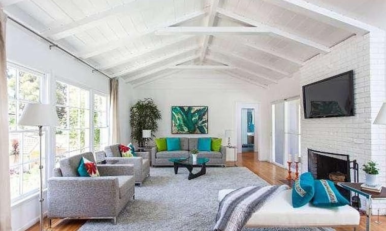 Ellen Page's Studio City home has lots of windows and beamed ceilings.