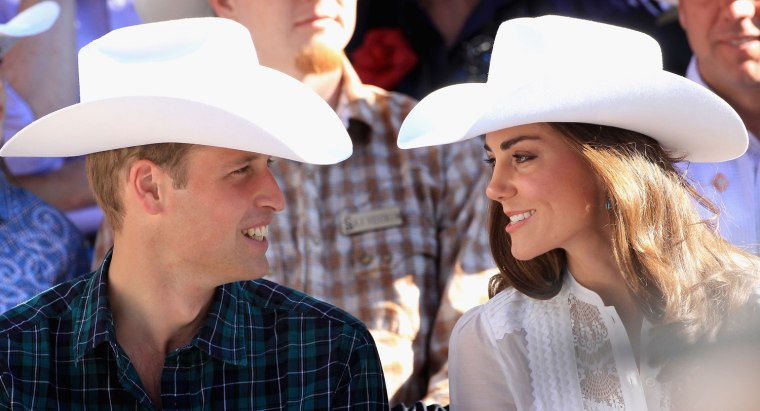 CALGARY, AB - JULY 08:  Catherine, Duchess of Cambridge and Prince William, Duke of Cambridge wave as they attend the Calgary Stampede on July 8, 2011...