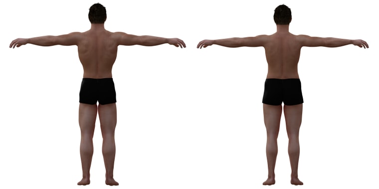 Ideal male body vs. average male body