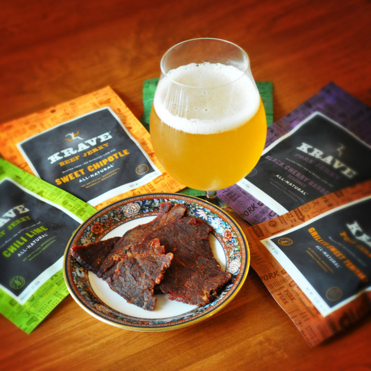 Beer and beef jerky
