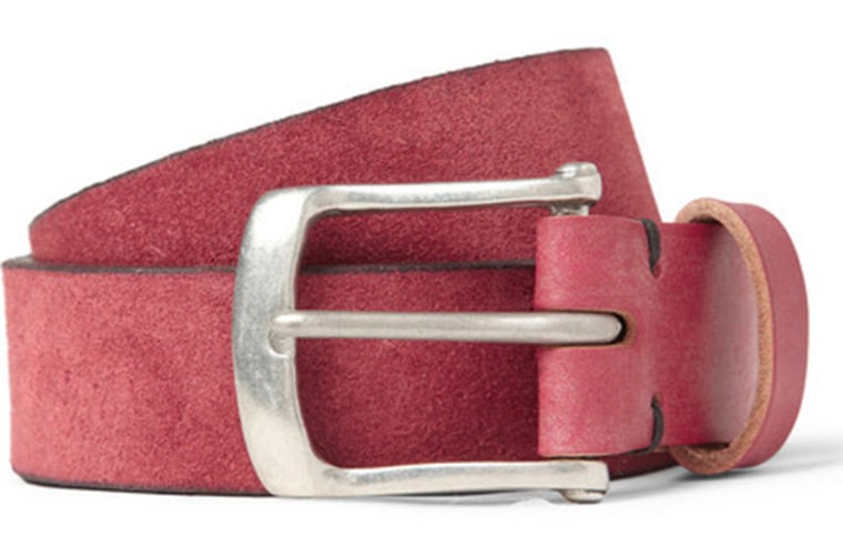 Mr Porter red suede belt