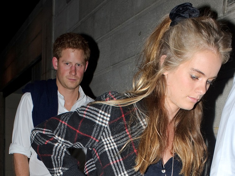 Prince Harry and Cressida Bonas seen here leaving The Prince of Wales Theatre in London this evening after attending a performance of 'A Book of Mormo...