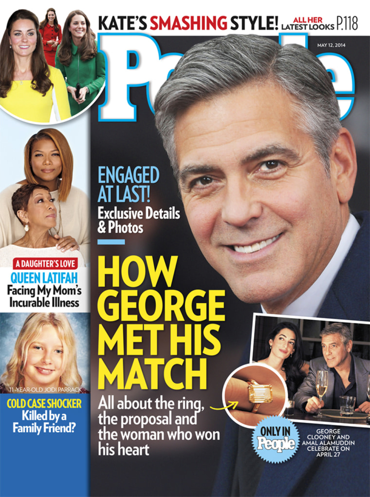 George Clooney rings in with a 7 carat diamond for fiancee Amal