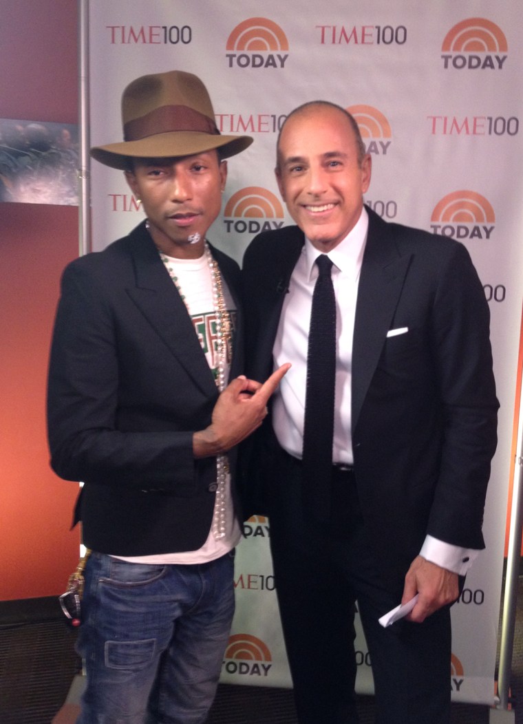 Pharrell Williams talked pet peeves and what he feels is most promising about the world with Matt Lauer after the Time 100 gala on Tuesday night.