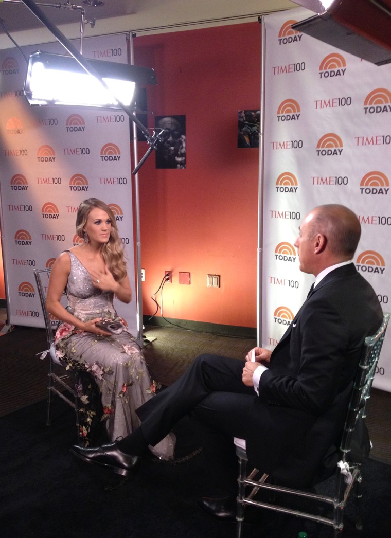 Country singer Carrie Underwood admitted she doesn't really try anything new in talking to Matt Lauer during the Time 100 gala.