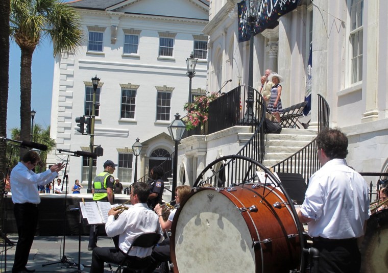Musicians perform during the opening ceremonies of the Spoleto Festival USA on Friday, May 23, 2014, in Charleston, South Carolina.