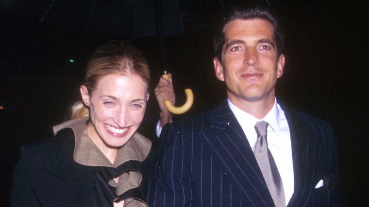 John Kennedy Jr. and his wife Carolyn Bessette arrive at the US Customs House in New York city May 19, 1999 for the Newman's Own/George Awards honoring...