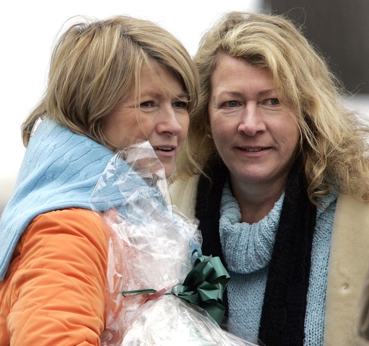 Martha Stewart with her sister, Laura Plimpton, in 2005. Plimpton died Wednesday after suffering a brain aneurysm.