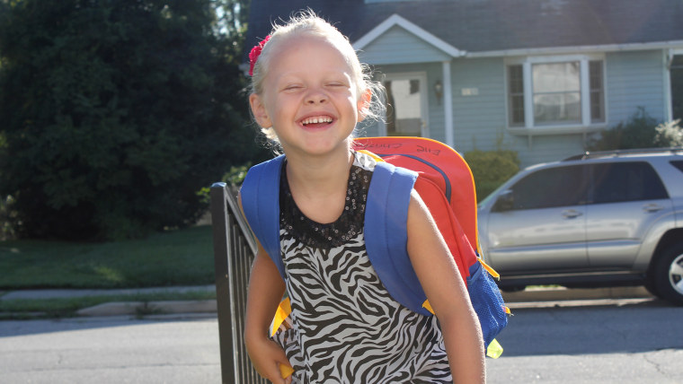 Elle Christianson on her first day of KG.
