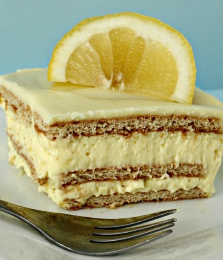 No-bake lemon graham icebox cake