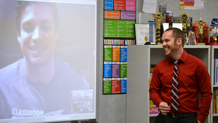 Todd Nesloney, uses Skype to teach in the classroom. This year Nesloney starts his first year as a principal.