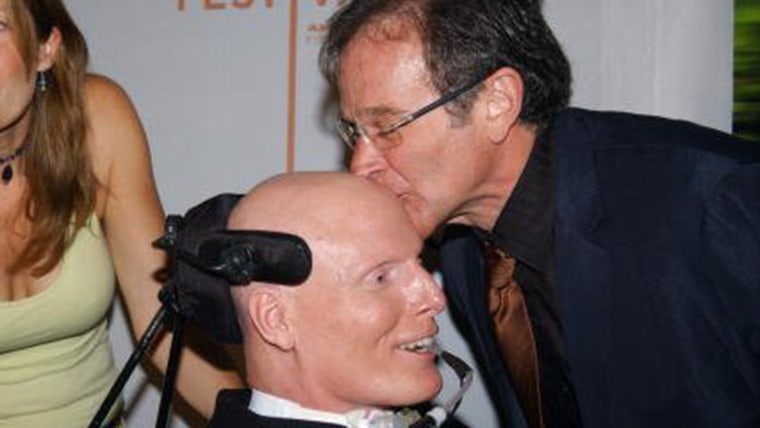 Robin Williams helped lift the spirits of old friend Christopher Reeve after Reeve's 1995 accident that left him with quadriplegia.