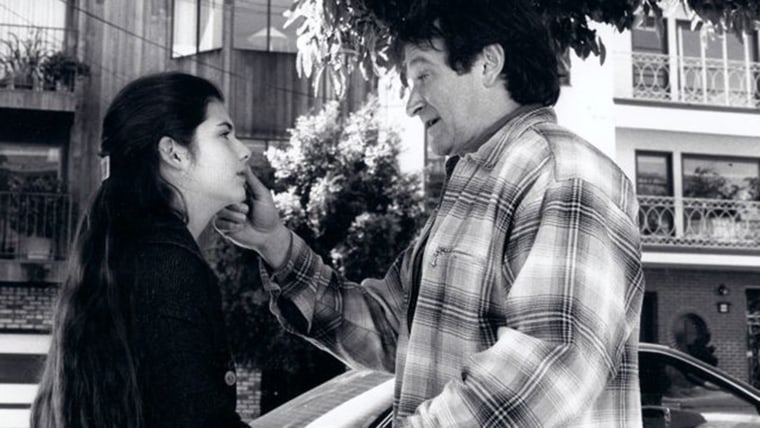 Lisa Jakub and Robin Williams in \"Mrs. Doubtfire.\"