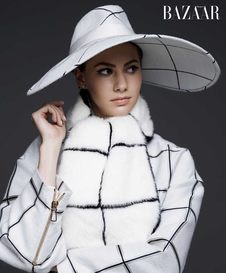 Emma Ferrer, granddaughter of Audrey Hepburn, poses on the cover of Harper's BAZZAR's September 2014 issue