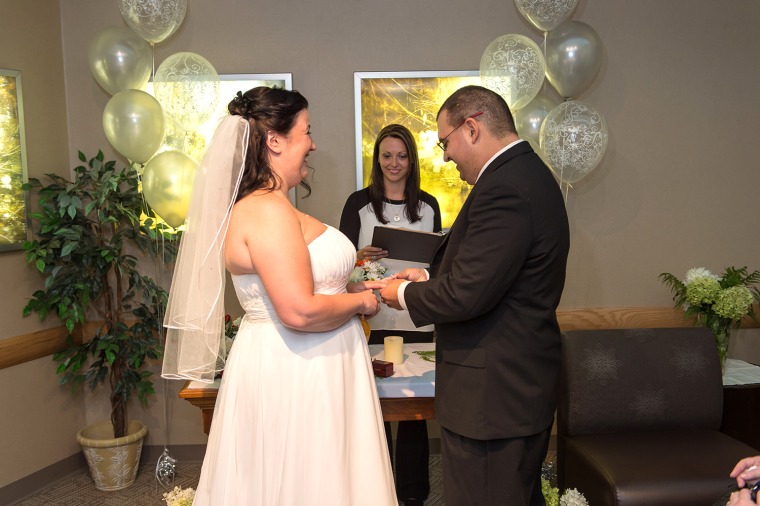 The couple canceled their December wedding plans and moved it up when Lauricella was diagnosed with ALL.