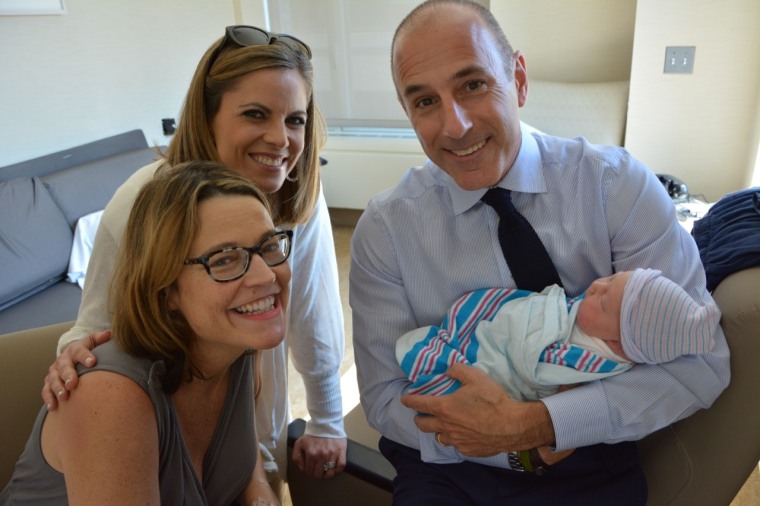 Look at those smiles! Savannah rocking the glasses look at the hospital as Matt and Natalie pay a visit.