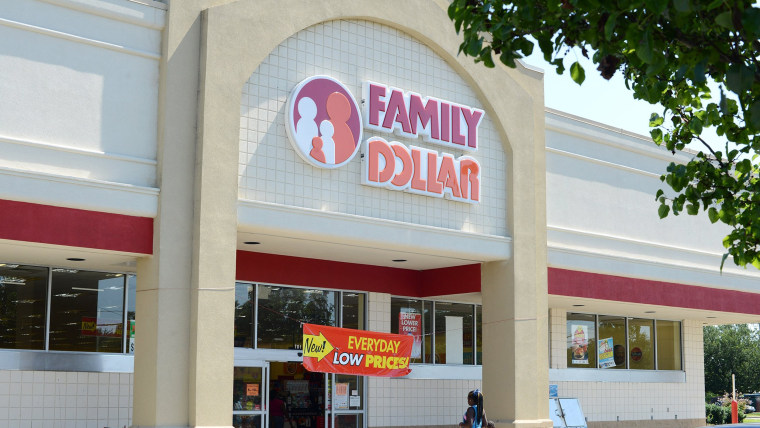 In this Tuesday, July 29, 2014 photo,  customers enter a Family Dollar store on Plaza Boulevard, in Kinston, N.C. There’s now a bidding war for Family...
