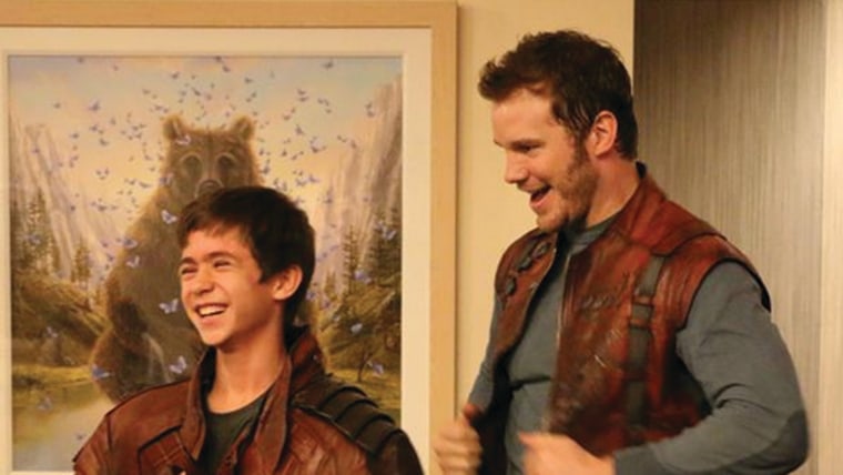 Image: Chris Pratt and young patient