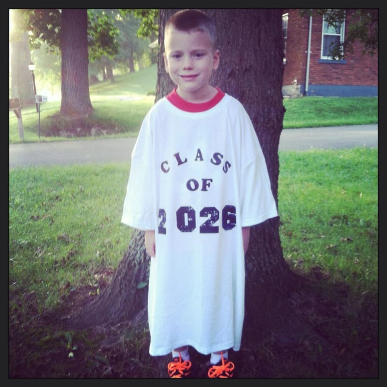 We can't wait to see how this tee shirt fits when this little guy is in high school!