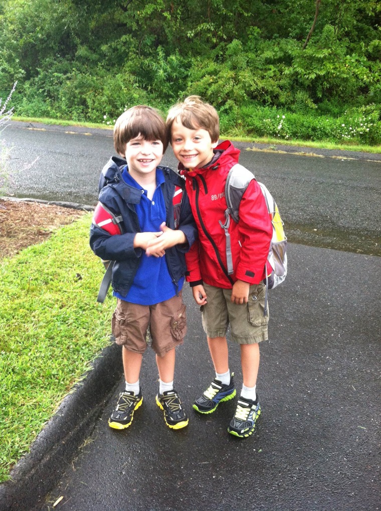 First day of school for the Hockley brothers in 2012.