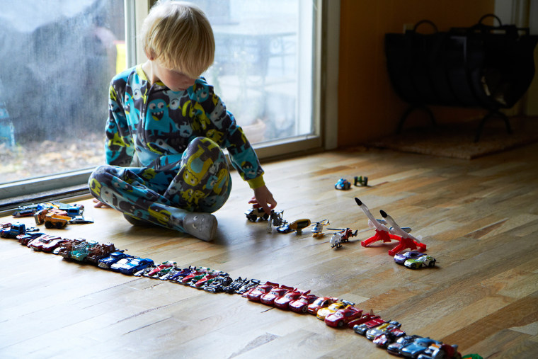 Kids can sort cars by color one day; on the next day, they can see how many it takes to line the room. This creates many activities out of one toy.