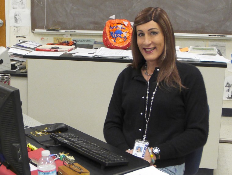 Karen Adell Scot in her classroom at Yosemite High School in Oakhurst, California.