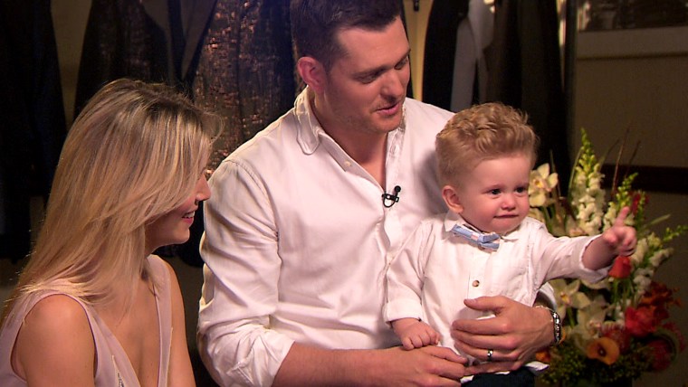 Image: Michael Bublé with wife  Luisana Lopilato and son Noah.