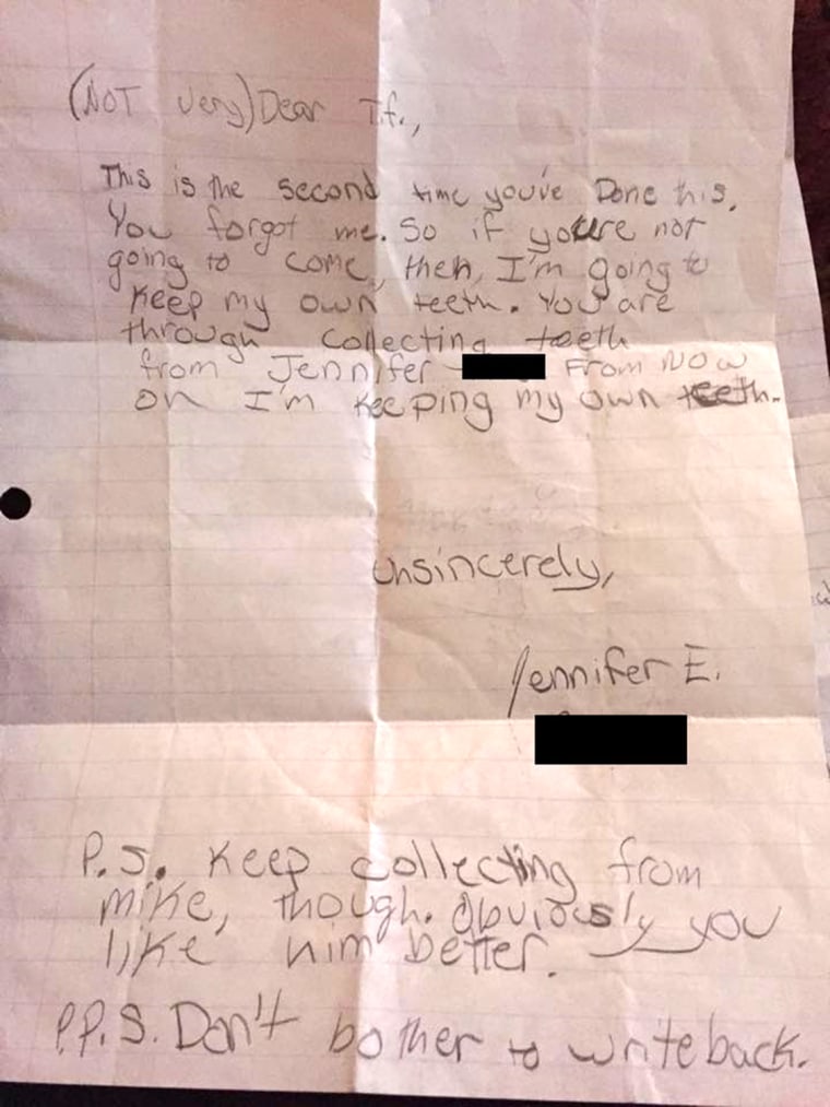 Jennifer Rist's childhood letter