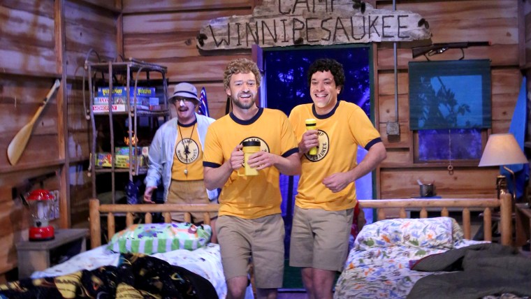 A.D. Miles, Justin Timberlake and host Jimmy Fallon
