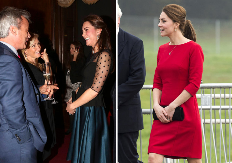 Kate looks pretty in polka dots and radiant in red after announcing her second pregnancy.