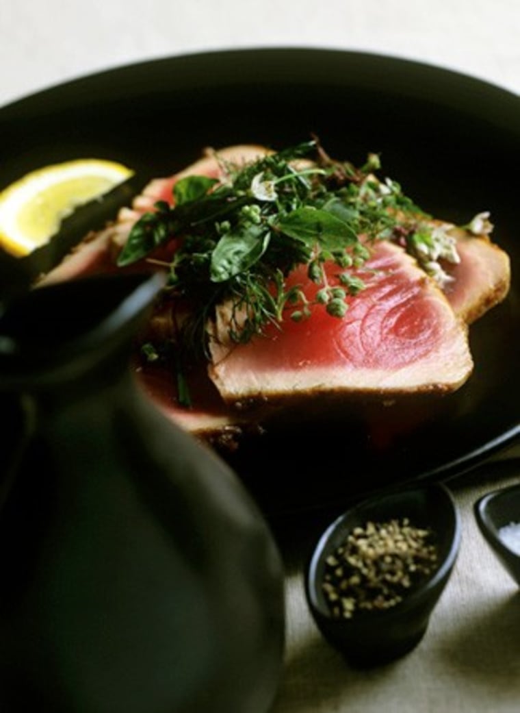 Miso Glazed Seared Tuna with Fresh Herb Salad