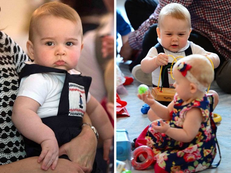 Young Prince George during first official royal engagement with his parents in New Zealand in April.