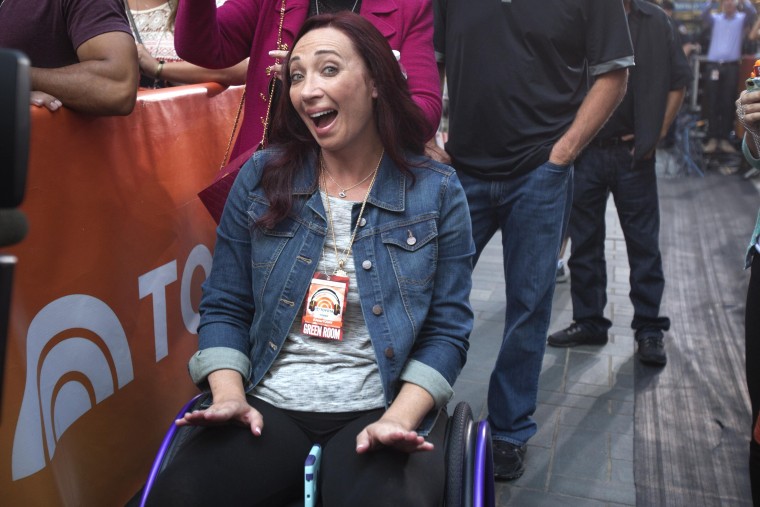 Amy Van Dyken-Rouen on the TODAY plaza.