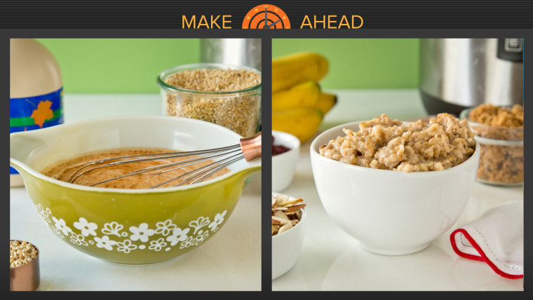 Slow-Cooker Make-Ahead Oatmeal and Toppings Bar