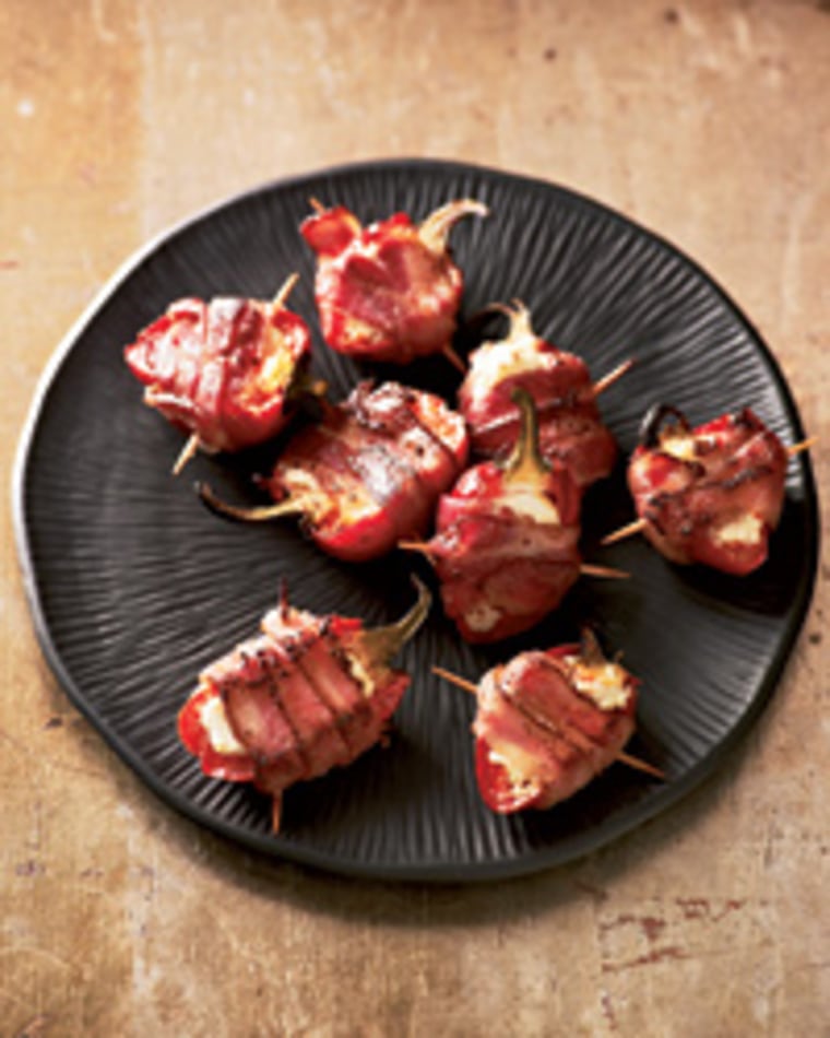Bacon wrapped cherry peppers