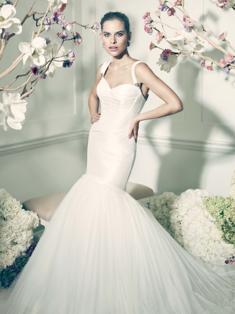 A dress from Truly Zac Posen, the designer's David's Bridal line of affordable wedding gowns.