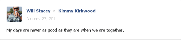 Will and Kimmy Facebook message