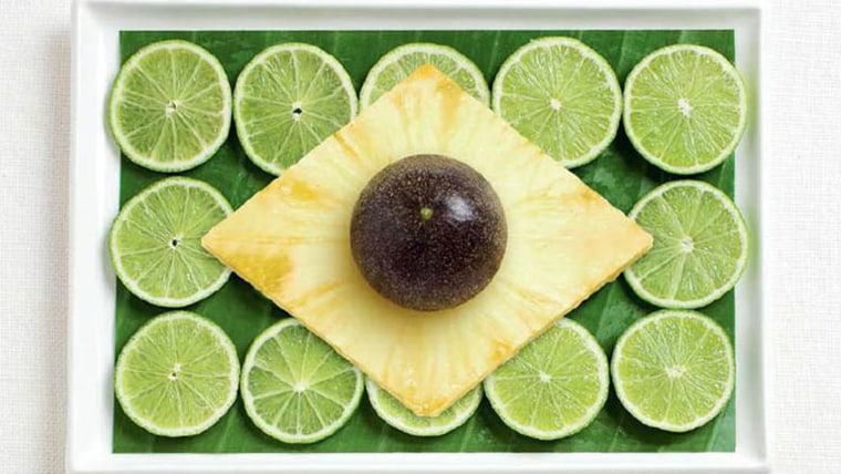 Brazilian flag made of food