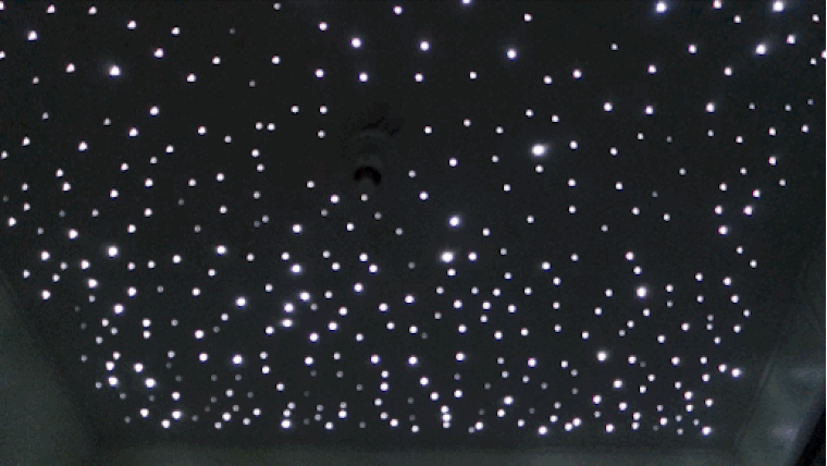 Soon-to-be dad Brian d'Arcy uploaded a gif of the starry, fiber optic ceiling in his unborn son's nursery to Reddit.
