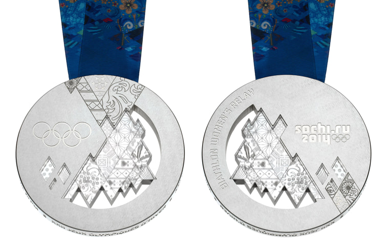 Silver medal for the Sochi 2014 Winter Olympics.