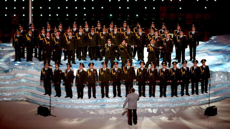 The Ministry of Internal Affairs choir sings \"Get Lucky\" during the Opening Ceremony.