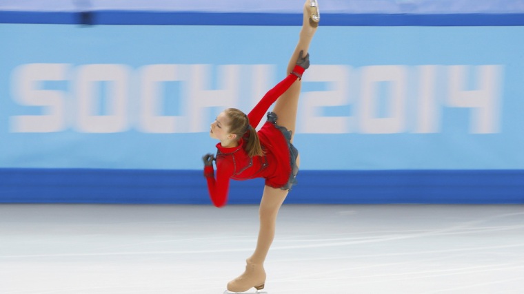 Yulia Lipnitskaya of Russia competes during the figure skating team ladies' free skating at the Sochi 2014 Winter Olympics, February 9, 2014.       RE...
