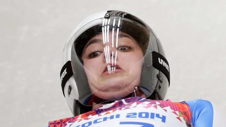 Ridiculous faces made by Olympic lugers.