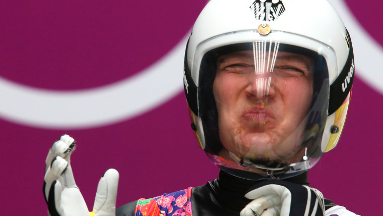 Ridiculous faces made by Olympic lugers.