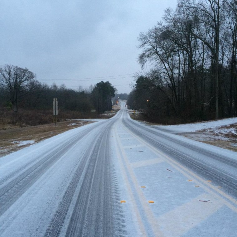 Snowy roads in Georgia