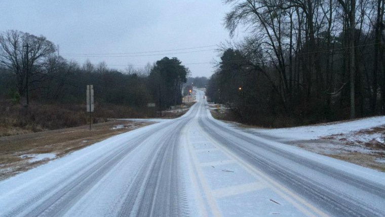 Snowy road in Georgia