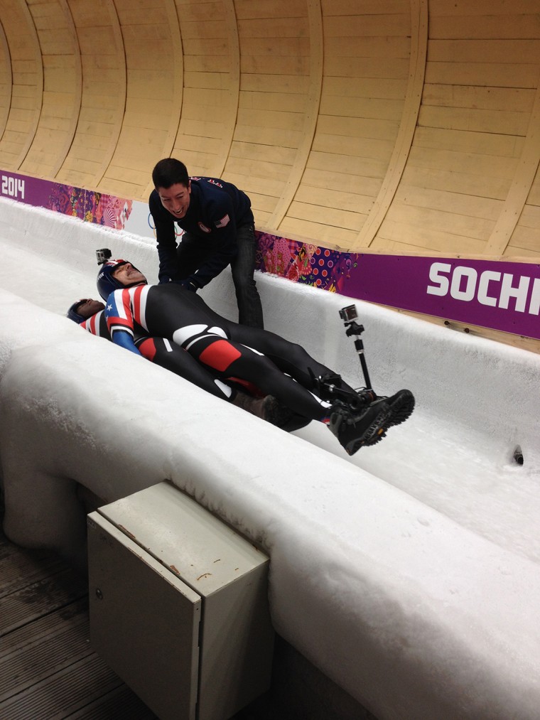 TODAY's Matt Lauer and Al Roker don their spandex outfits and hit the double luge in honor of the Winter Olympics.