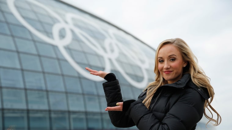 SOCHI, RUSSIA - FEBRUARY 05:  (BROADCAST-OUT)  Retired gymnast Nastia Liukin reports for NBC in the Olympic Park ahead of the Sochi 2014 Winter Olympi...