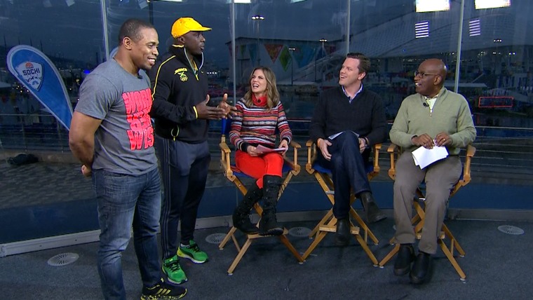 Jamaican bobsledders Marvin Dixon (left) and Winston Watts on TODAY.