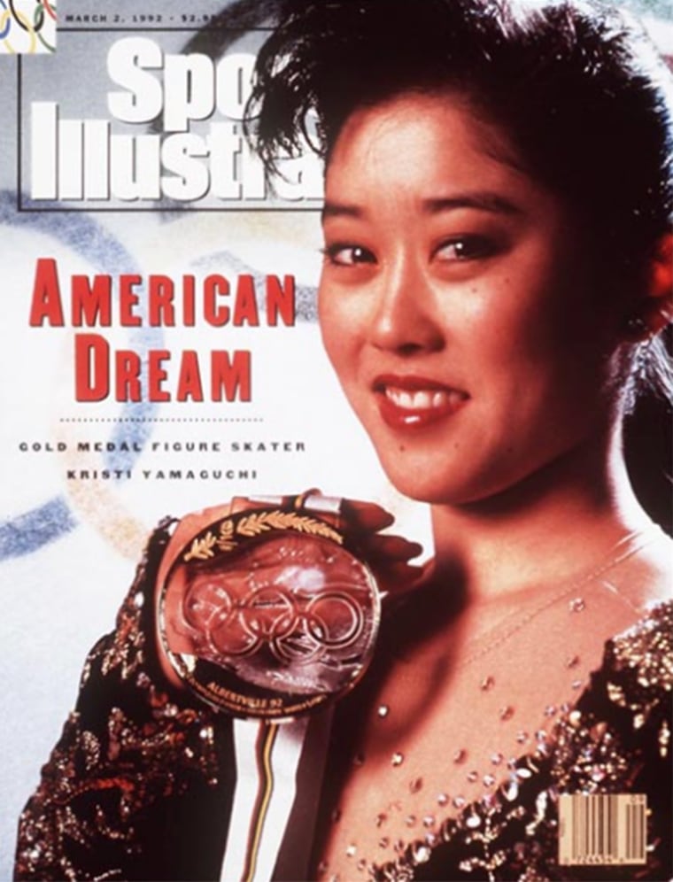 Figure skater Kristi Yamaguchi on the cover of Sports Illustrated in 1992